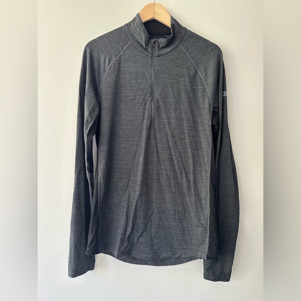 Icebreaker | Size L | Charcoal Merino 200 Long Sleeve 1/2 Zip Top